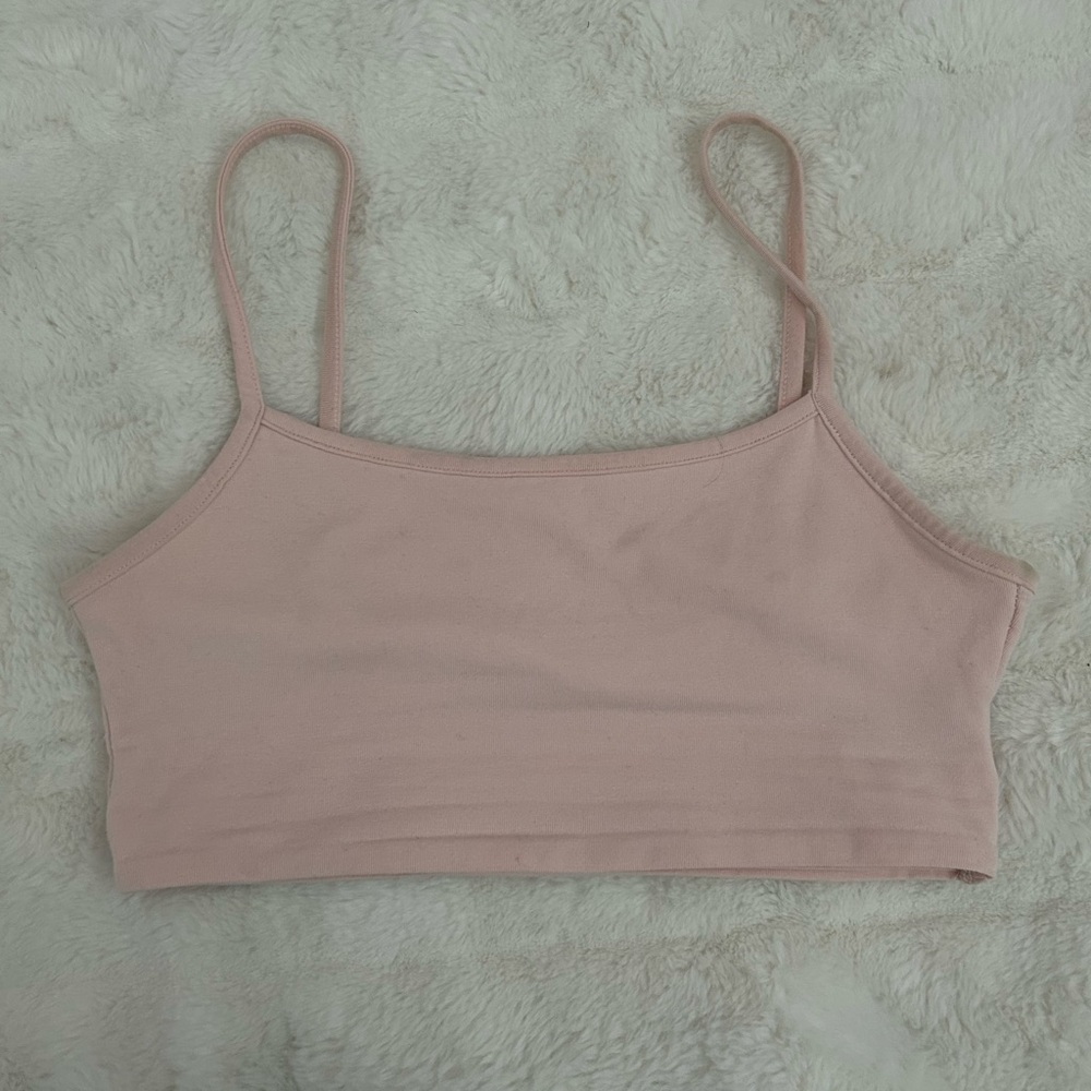 Pink Crop Top with Spaghetti Straps